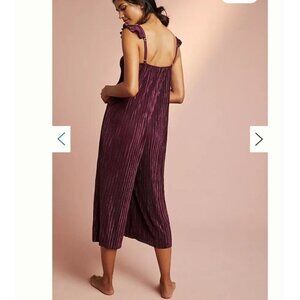 Anthropologie Floreat Willow Sleep Pajamas Pleated Cami Jumpsuit Sz XS